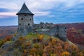Splendid aerial view of the famous Castle of Somosko